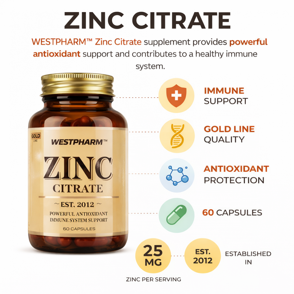 Zinс Citrate Gold Line - крепкий иммунитет, синтез тестостерона и повышение выносливости!